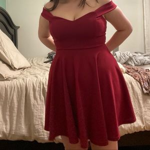 Off-shoulder Skater Dress